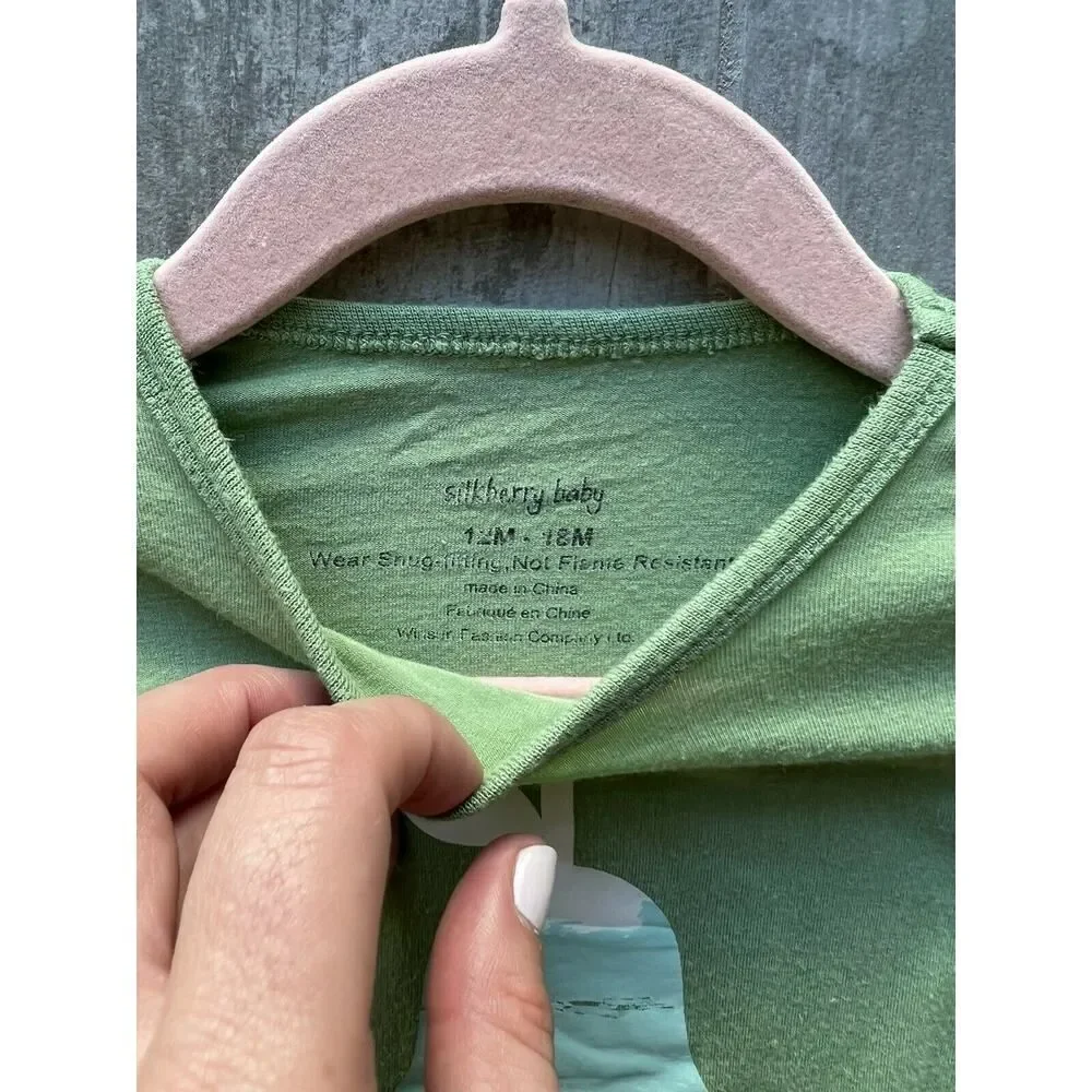 Silkberry Baby Toddler Boy Girl Organic Bamboo Pajamas 2 Piece Set Pear 12-18M